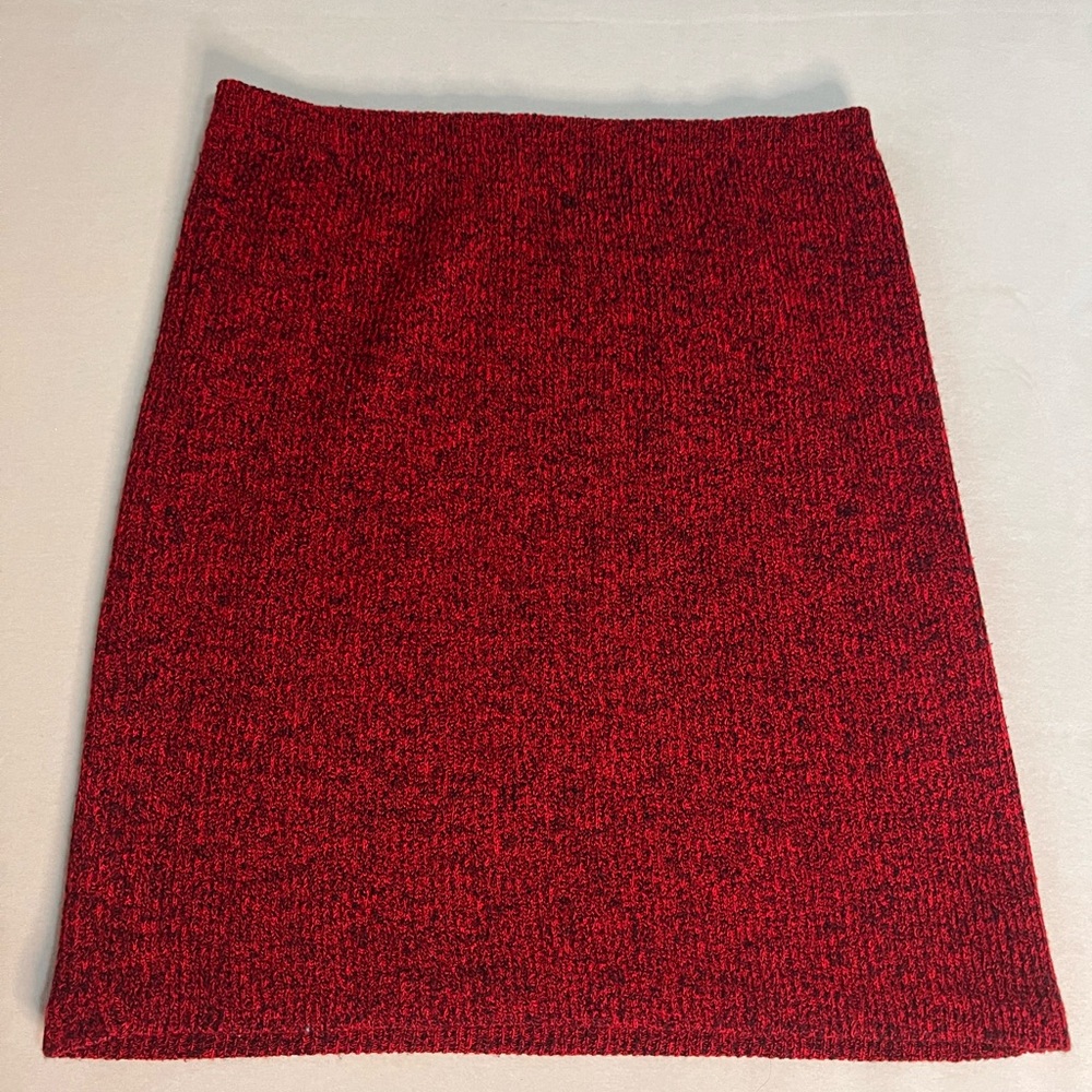 Vintage Knit Waves Red & Black Knit Mini Skirt (Best Fit S/M)